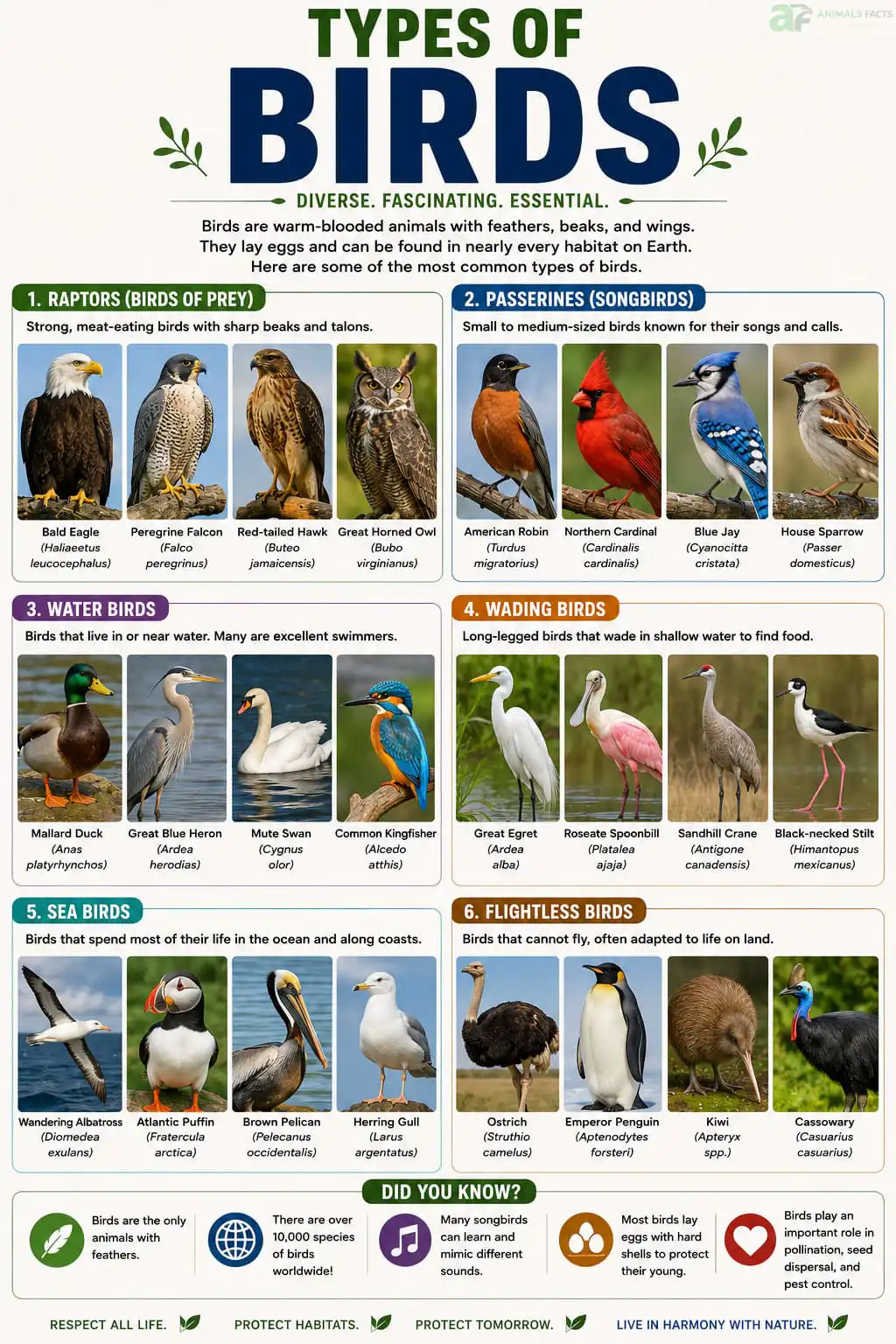types of birds