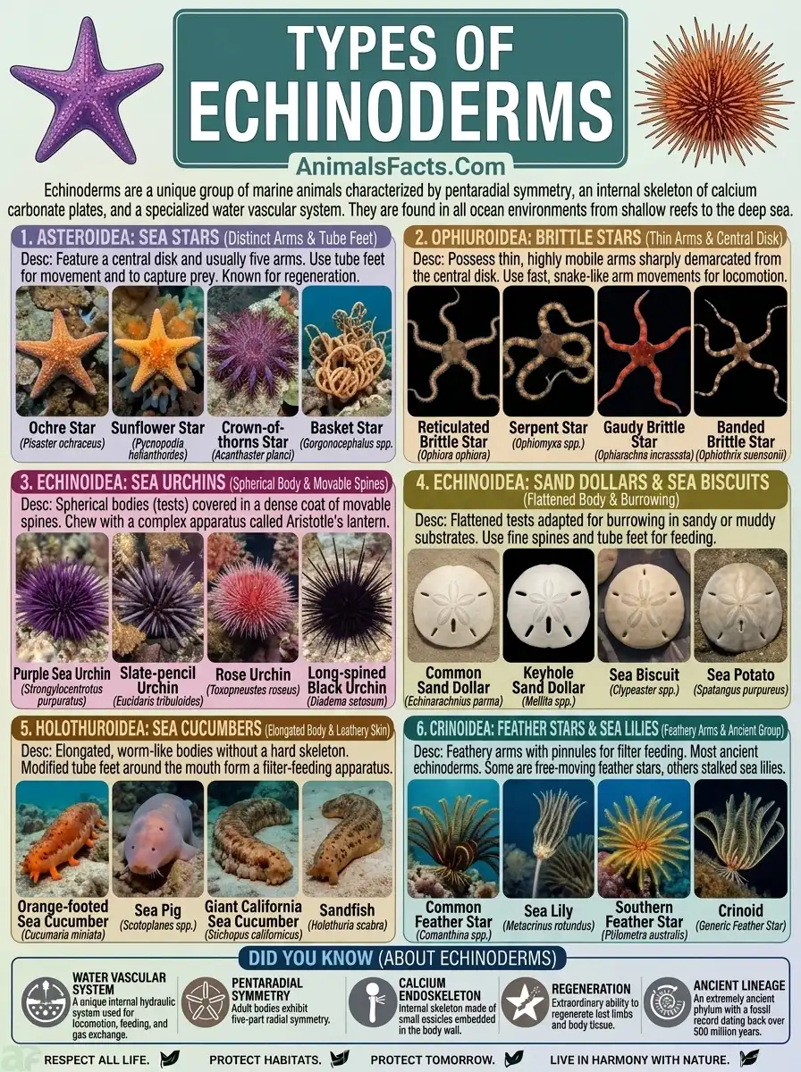 types of echinoderms