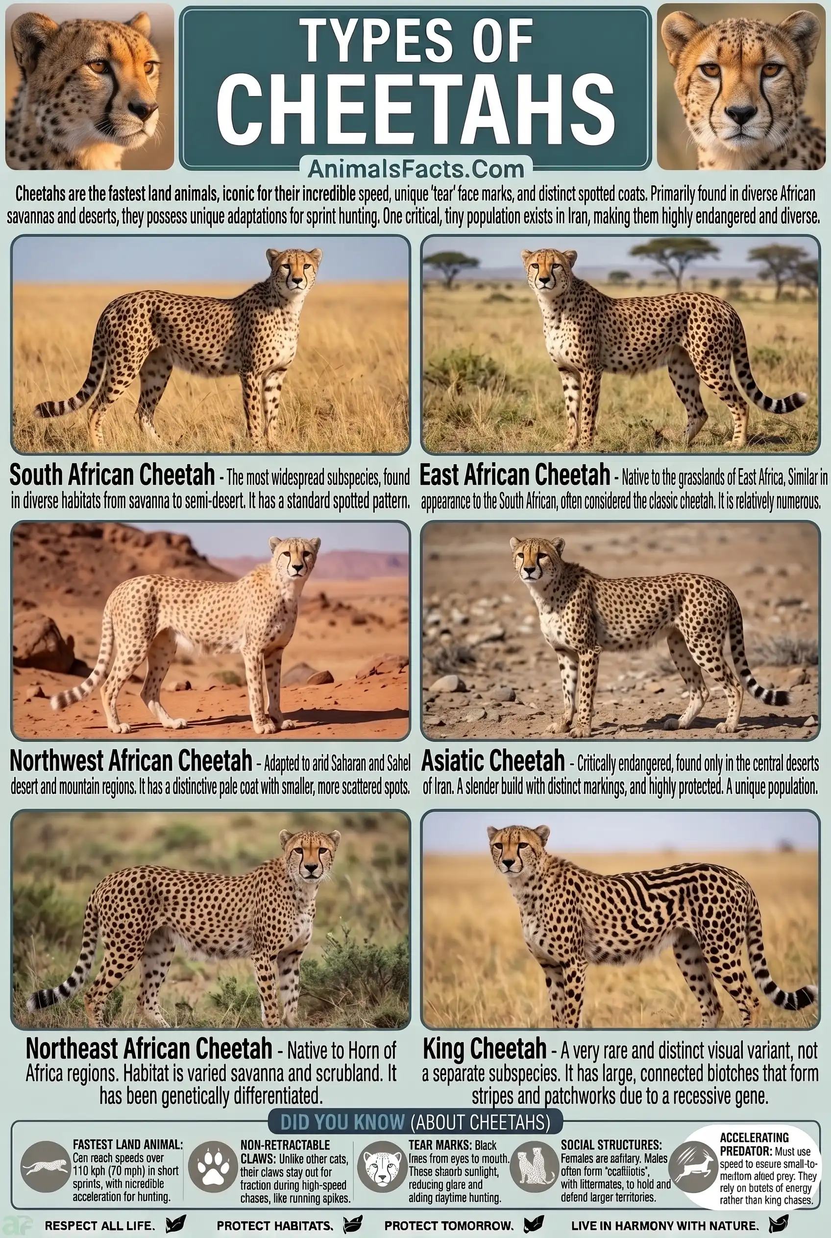 types of cheetahs