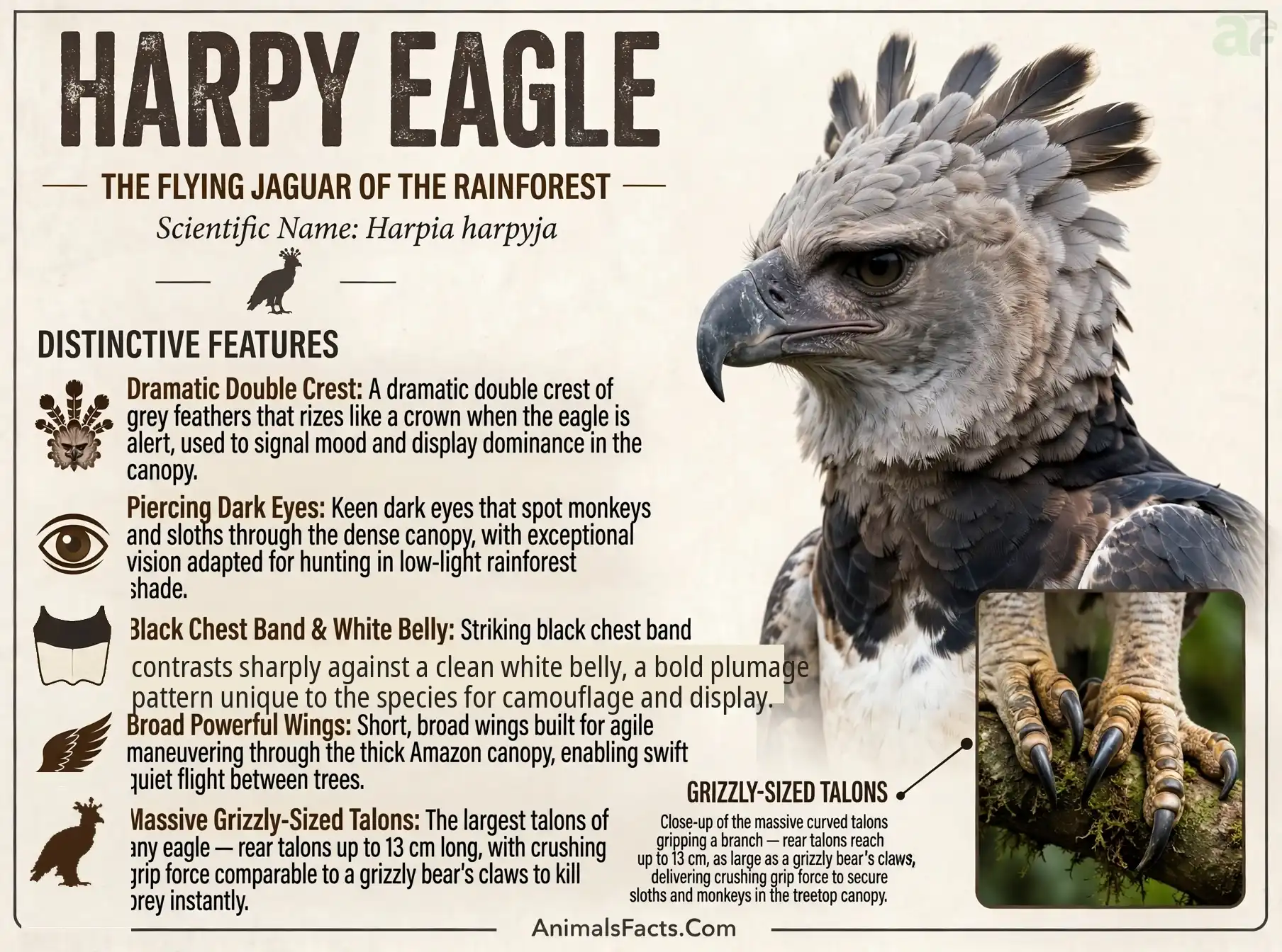 Harpy Eagle - Distinctive Features