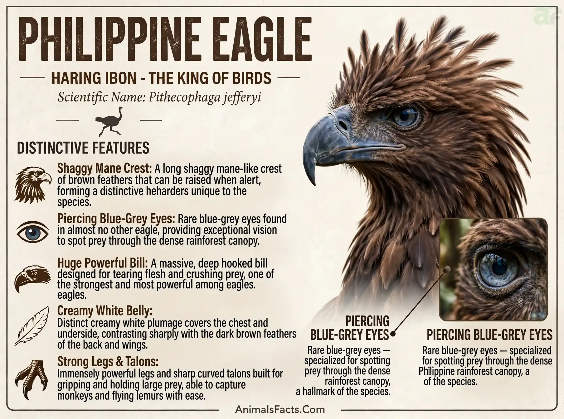 Philippine Eagle - Distinctive Features